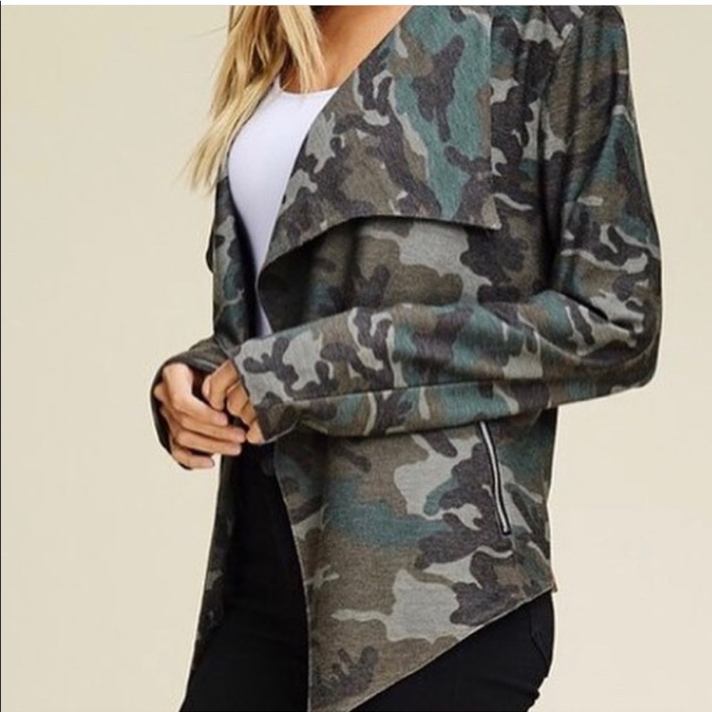 Camo soft waterfall jacket